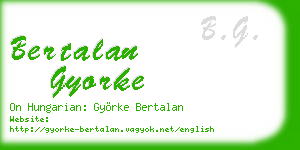 bertalan gyorke business card